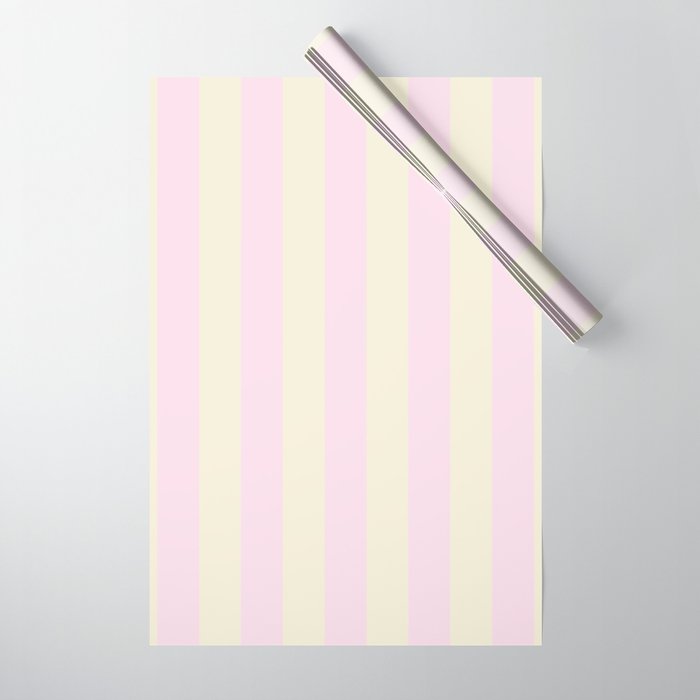 Stripes of Light Pink and Cream Wrapping Paper Gallery Image 1