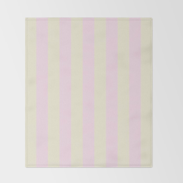 Stripes of Light Pink and Cream Throw Blanket Gallery Image 2