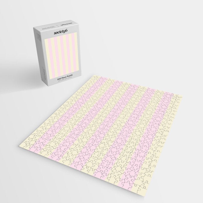 Stripes of Light Pink and Cream Jigsaw Puzzle Gallery Image 2