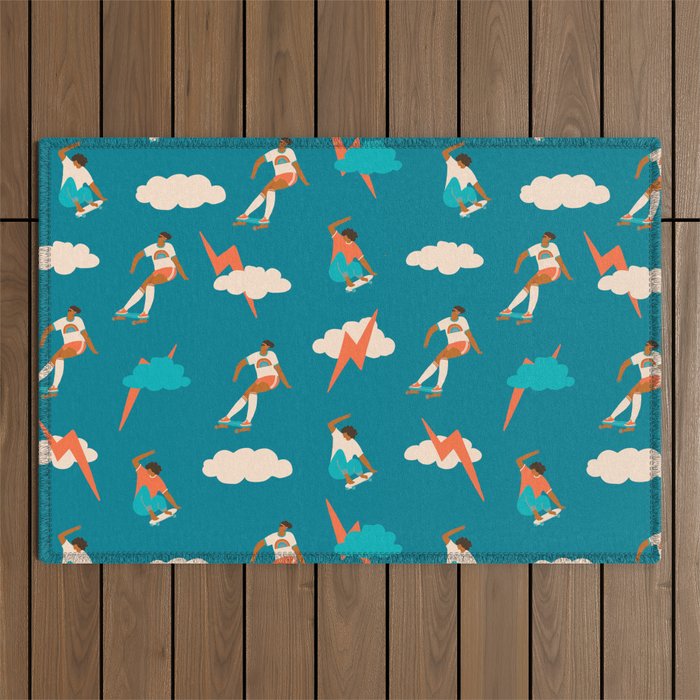 Skateboard girls Outdoor Rug Gallery Image 1