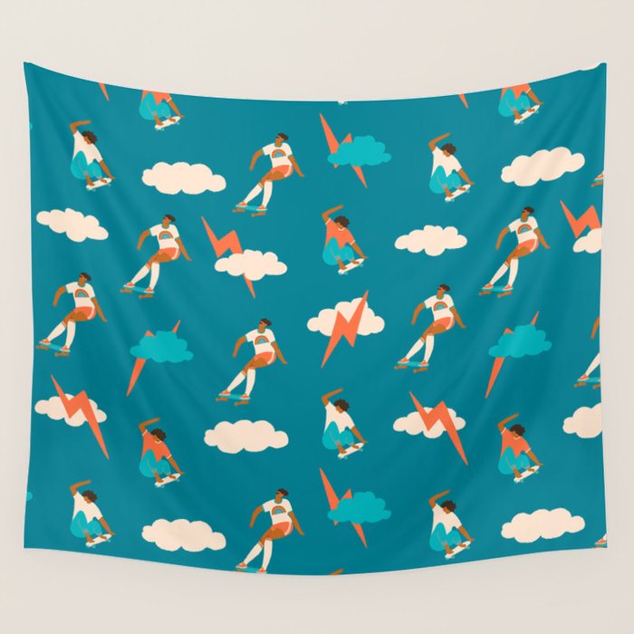 Skateboard girls Wall Tapestry Gallery Image 1