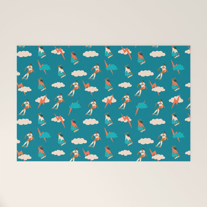 Skateboard girls Welcome Mat Gallery Image 1