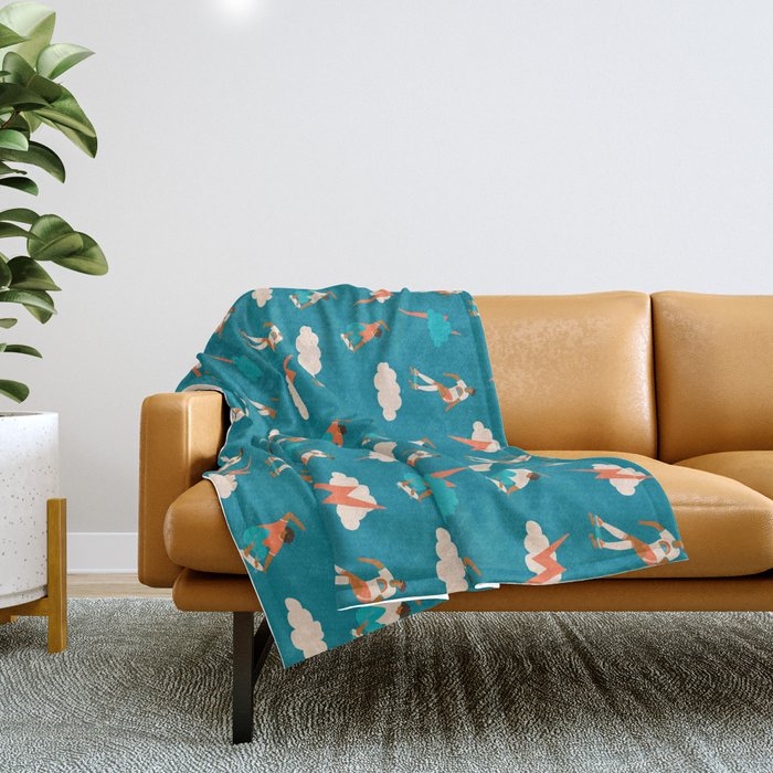 Skateboard girls Throw Blanket Gallery Image 1