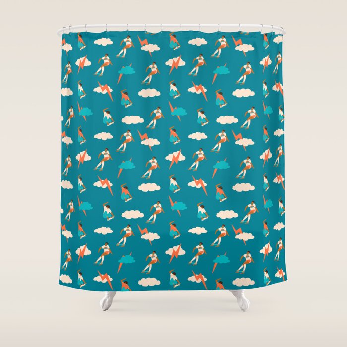 Skateboard girls Shower Curtain Gallery Image 1