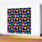 Colorful retro flower art pattern Wall Mural Gallery Image 2