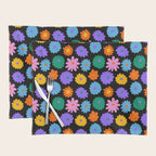 Colorful retro flower art pattern Placemat Gallery Image 1