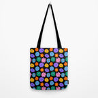 Colorful retro flower art pattern Tote Bag Gallery Image 2