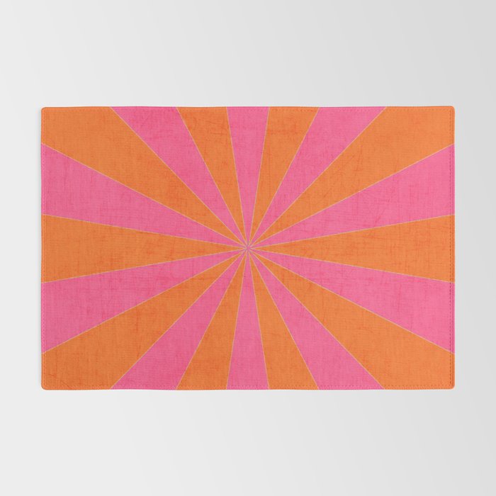 orange and hot pink starburst Rug Gallery Image 2