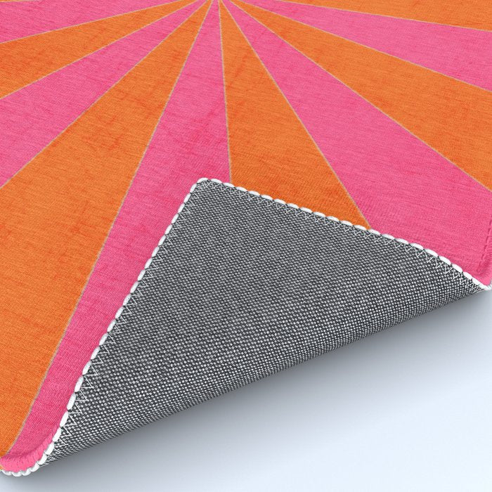 orange and hot pink starburst Rug Gallery Image 4