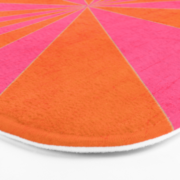 orange and hot pink starburst Bath Mat Gallery Image 3
