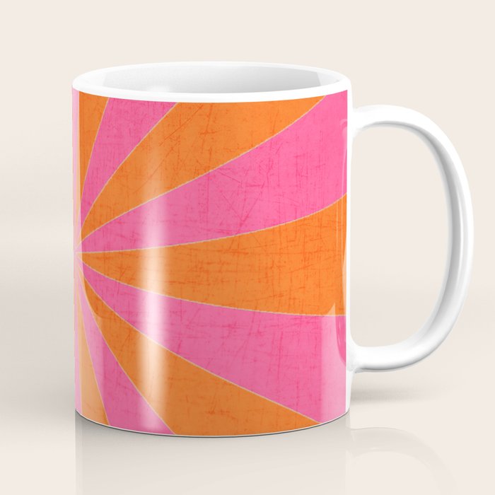 orange and hot pink starburst Coffee Mug Gallery Image 1