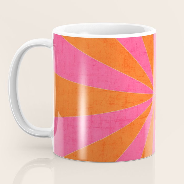 orange and hot pink starburst Coffee Mug Gallery Image 3