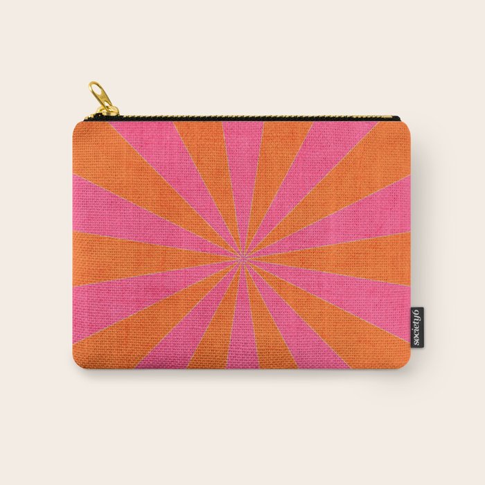 orange and hot pink starburst Carry All Pouch Gallery Image 1