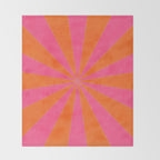 orange and hot pink starburst Throw Blanket Gallery Image 2
