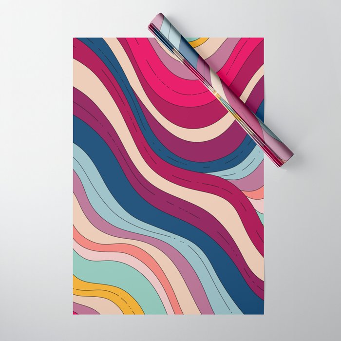 Boho Fluid Abstract Wavy Wrapping Paper Gallery Image 1