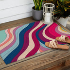 Boho Fluid Abstract Wavy Outdoor Rug Gallery Image 2
