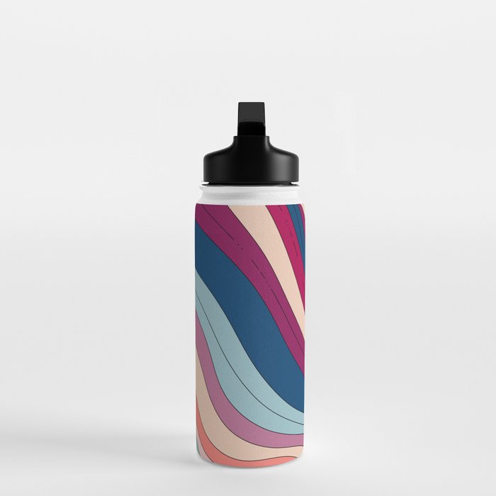 Boho Fluid Abstract Wavy Water Bottle Gallery Image 3