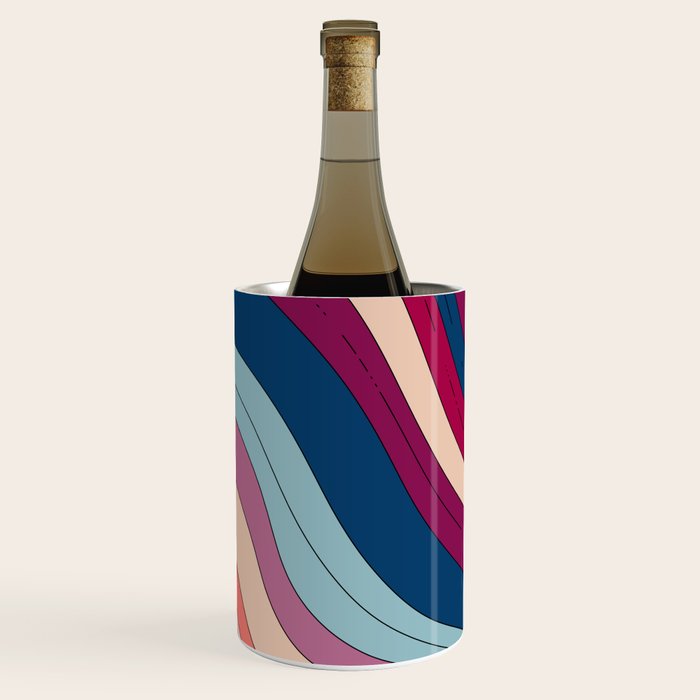 Boho Fluid Abstract Wavy Wine Chiller Gallery Image 2