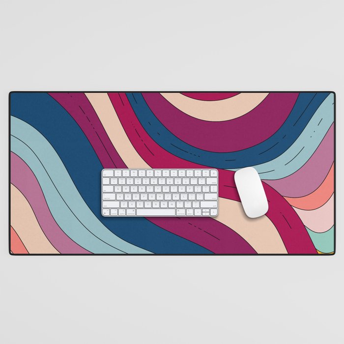Boho Fluid Abstract Wavy Desk Mat Gallery Image 1