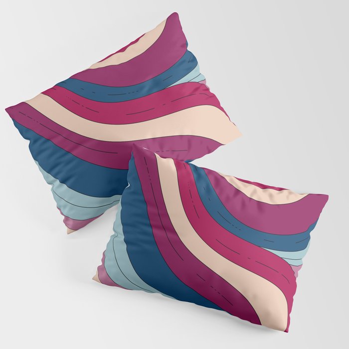 Boho Fluid Abstract Wavy Pillow Sham Gallery Image 3