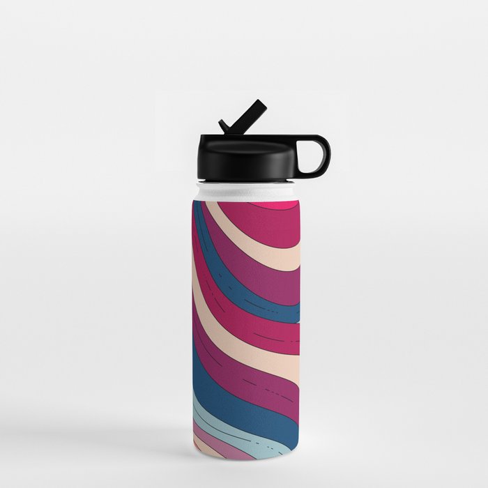 Boho Fluid Abstract Wavy Water Bottle Gallery Image 1
