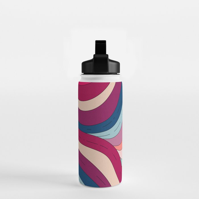 Boho Fluid Abstract Wavy Water Bottle Gallery Image 2