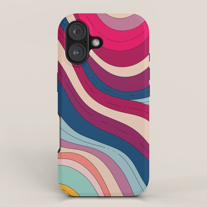 Boho Fluid Abstract Wavy iPhone Case Gallery Image 1