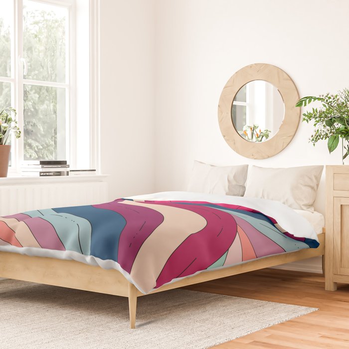 Boho Fluid Abstract Wavy Duvet Cover Gallery Image 2