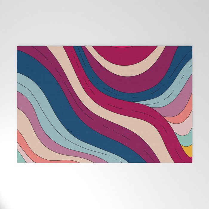 Boho Fluid Abstract Wavy Welcome Mat Gallery Image 1