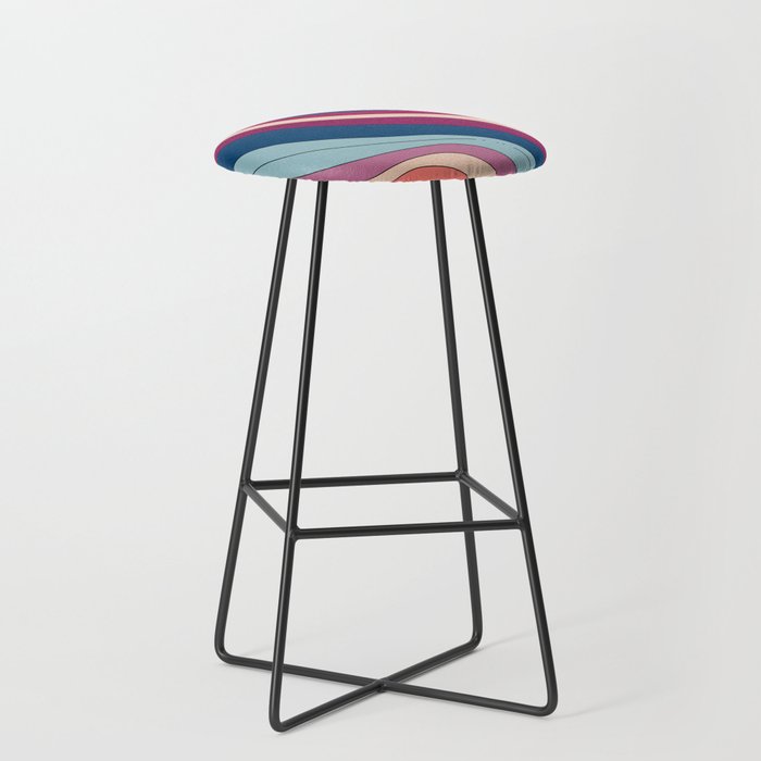 Boho Fluid Abstract Wavy Stool Gallery Image 1