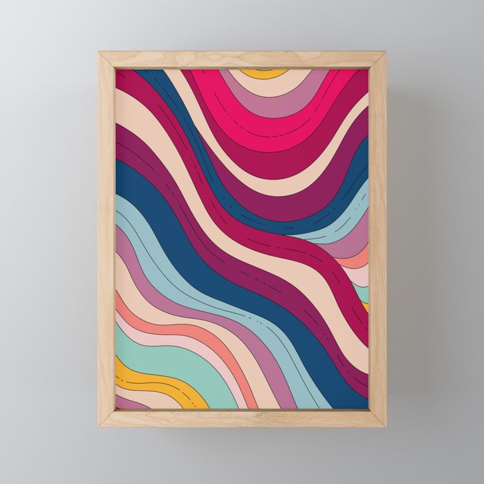 Boho Fluid Abstract Wavy Mini Art Print Gallery Image 1