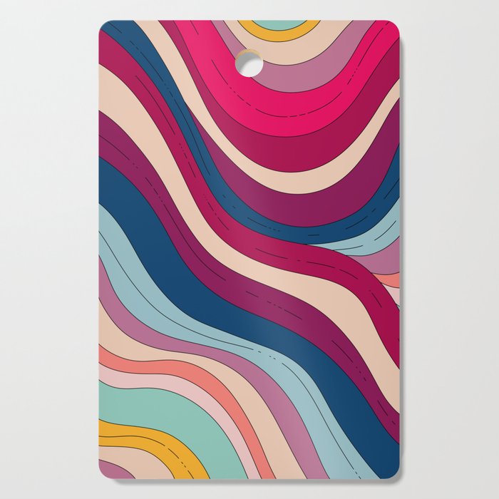 Boho Fluid Abstract Wavy Cutting Board Gallery Image 1