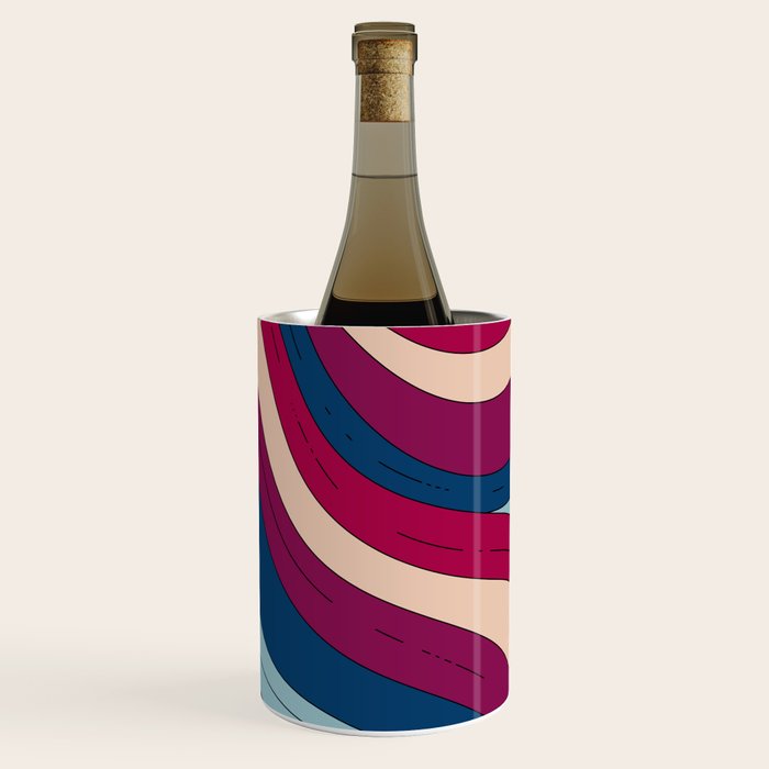 Boho Fluid Abstract Wavy Wine Chiller Gallery Image 1