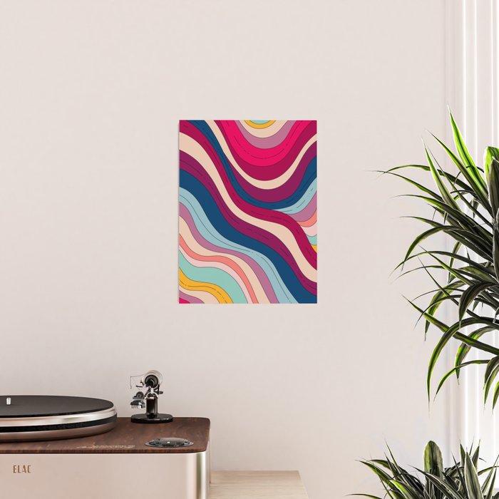 Boho Fluid Abstract Wavy Poster Gallery Image 2