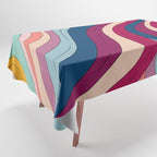 Boho Fluid Abstract Wavy Tablecloth Gallery Image 1