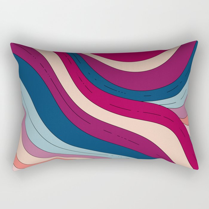 Boho Fluid Abstract Wavy Rectangular Pillow Gallery Image 2