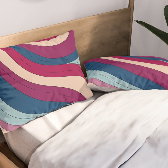 Boho Fluid Abstract Wavy Pillow Sham Gallery Image 2