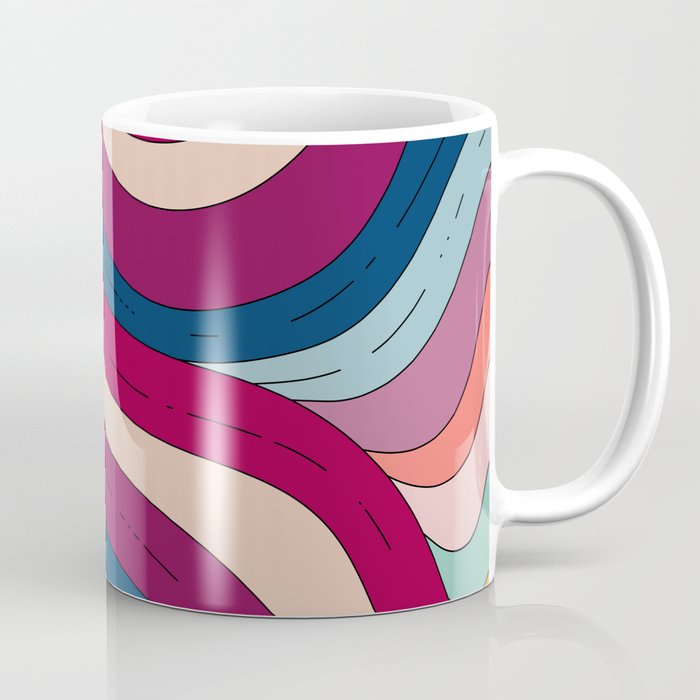 Boho Fluid Abstract Wavy Coffee Mug Gallery Image 1