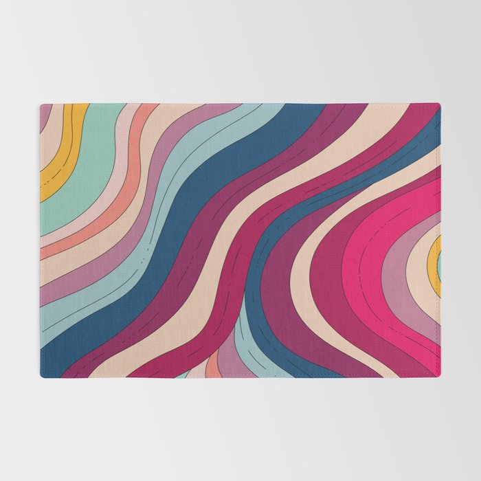 Boho Fluid Abstract Wavy Rug Gallery Image 2