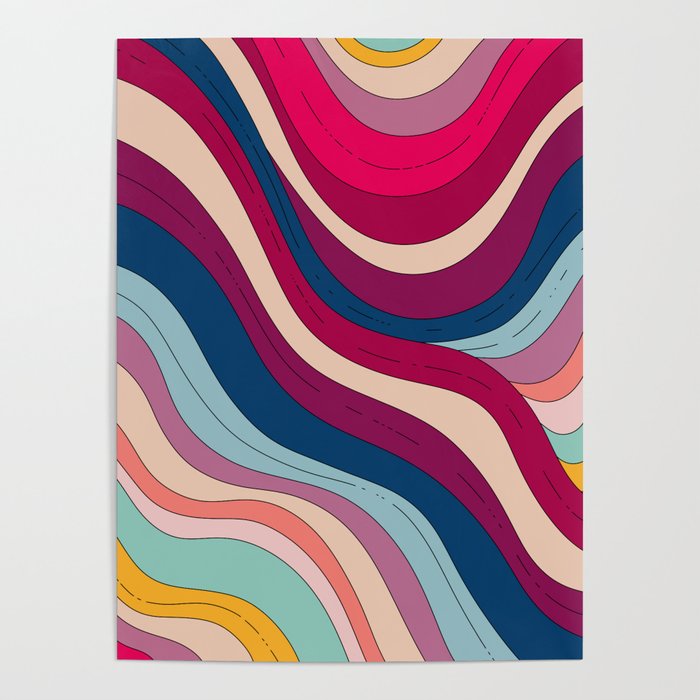 Boho Fluid Abstract Wavy Poster Gallery Image 4