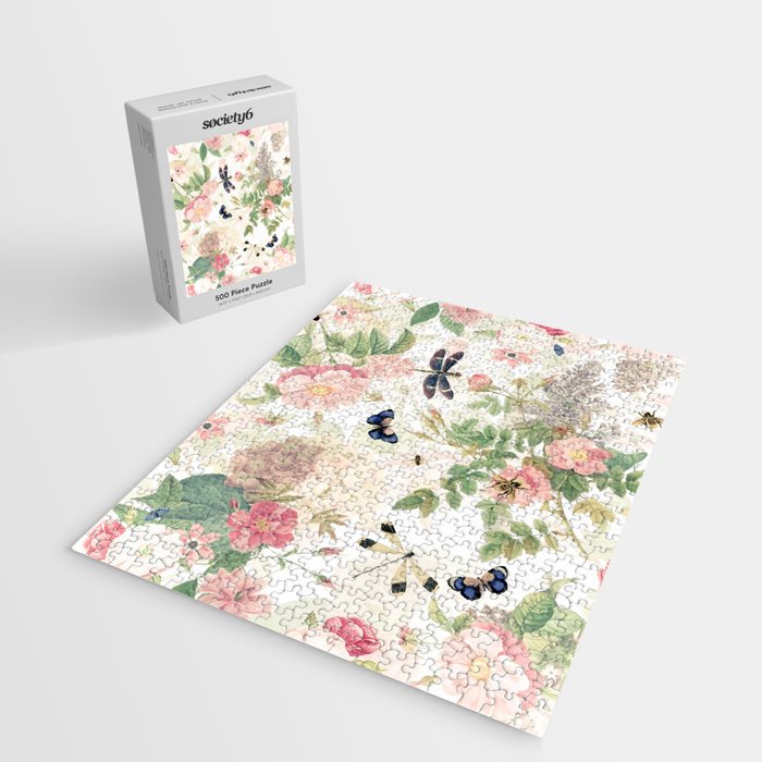 Vintage & Shabby Chic - Botanical Flower Roses Garden Jigsaw Puzzle Gallery Image 2