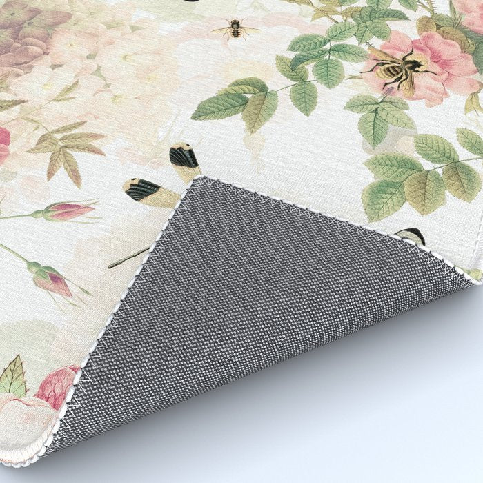Vintage & Shabby Chic - Botanical Flower Roses Garden Rug Gallery Image 4