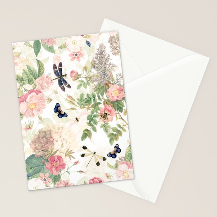Vintage & Shabby Chic - Botanical Flower Roses Garden Stationery Card Gallery Image 2