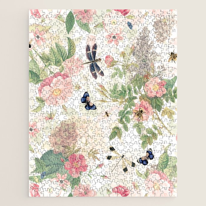 Vintage & Shabby Chic - Botanical Flower Roses Garden Jigsaw Puzzle Gallery Image 1