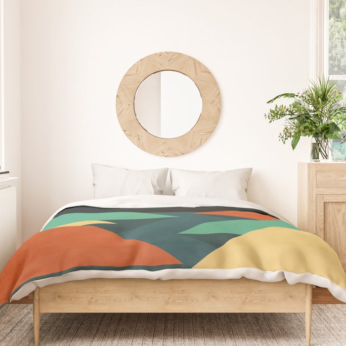 Quiet stream under crescent moon Duvet Cover Gallery Image 3