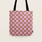 Polka Dots Variable Pattern 2 Inspired by PANTONE 17 1230 Color of the Year Mocha Mousse Tote Bag Gallery Image 1