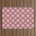 Polka Dots Variable Pattern 2 Inspired by PANTONE 17 1230 Color of the Year Mocha Mousse Outdoor Rug Gallery Image 1