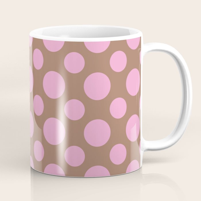 Polka Dots Variable Pattern 2 Inspired by PANTONE 17 1230 Color of the Year Mocha Mousse Coffee Mug Gallery Image 1