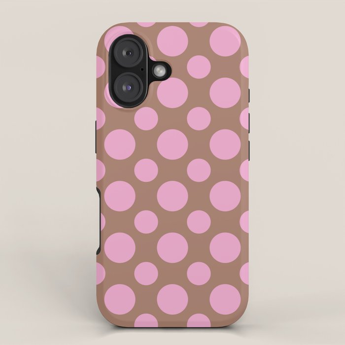 Polka Dots Variable Pattern 2 Inspired by PANTONE 17 1230 Color of the Year Mocha Mousse iPhone Case Gallery Image 1