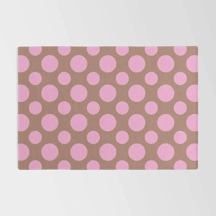 Polka Dots Variable Pattern 2 Inspired by PANTONE 17 1230 Color of the Year Mocha Mousse Rug Gallery Image 2
